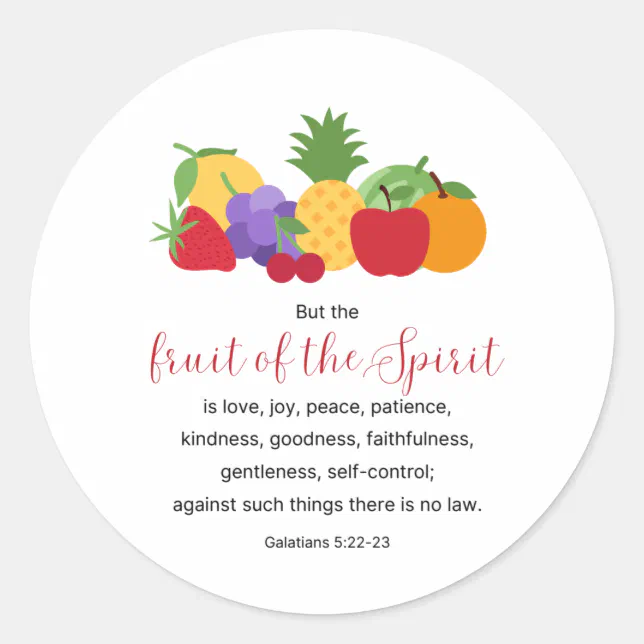 Christian Stickers Fruit of the Spirit Bible Verse | Zazzle