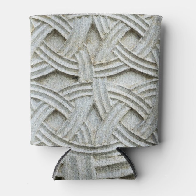 Christian Stone Carving Ancient Pattern Can Cooler (Front)