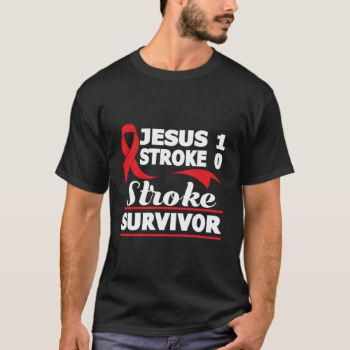 Christian Stroke Survivor Awareness Red Ribbon Bra T_Shirt