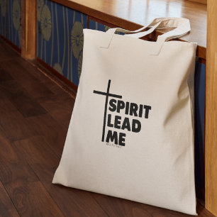  Christian Sunday ''Spirit Lead Me''  Typography  Tote Bag
