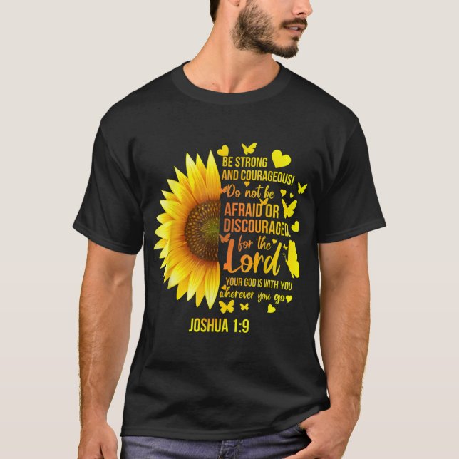 Christian Sunflower Joshua 19 Bible Verse Girls Pr T-Shirt (Front)