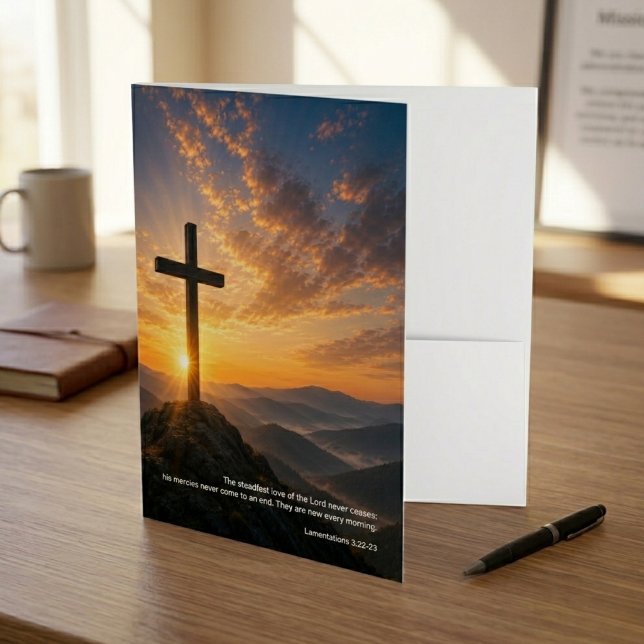 Christian Sunrise Cross Scripture Pocket Folder (Creator Uploaded)