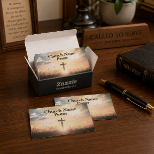 Christian Sunrise Pasture Cross Church Pastor  Business Card