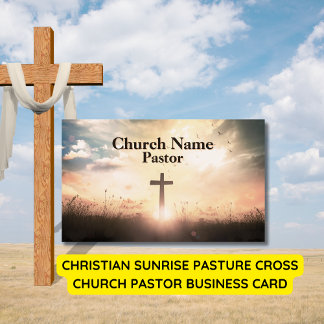 Christian Sunrise Pasture Cross Church Pastor  Business Card