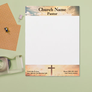 Christian Sunrise Pasture Cross Church Pastor Letterhead