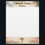 Christian Sunrise Pasture Cross Church Pastor  Letterhead<br><div class="desc">Level up your Christian networking game with our Christian Cross Pasture Sunrise Church Pastor Business Letterhead! This stationery isn't just about contact details; it's a connection to inspiration,  guidance,  and community. Insert your contact details. #Christian</div>