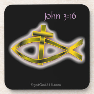 Christian Symbol gotGod316.com Coaster