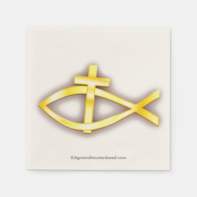 Christian Symbols Paper Napkins (Front)
