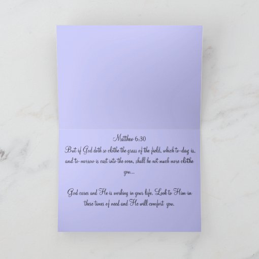 Christian Sympathy Card Consider the Lilies | Zazzle