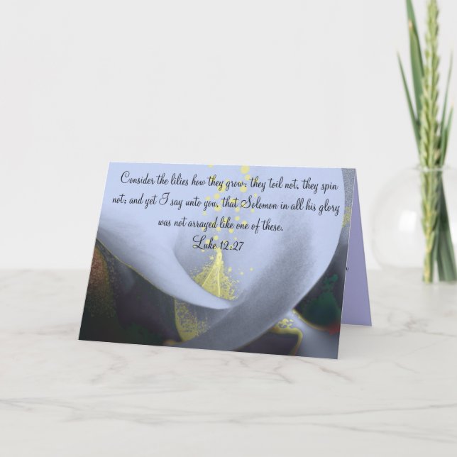 Christian Sympathy Card Consider the Lilies (Front)