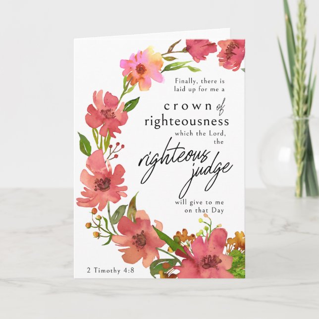 Christian Sympathy Card - Crown of Righteousness (Front)