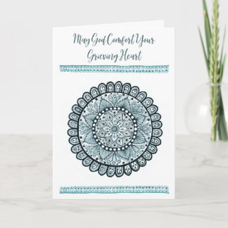 Christian Sympathy Card with Green Medallion