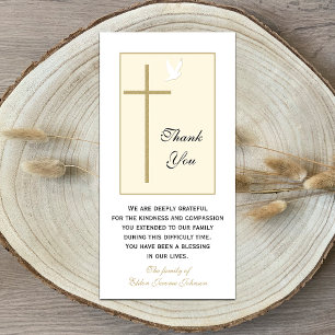Christian Sympathy Thank You Elegant Cross Card
