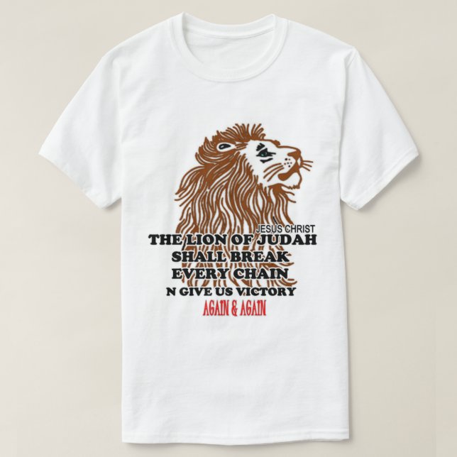 Christian T Shirt The Lion of The Tribe of Judah (Design Front)