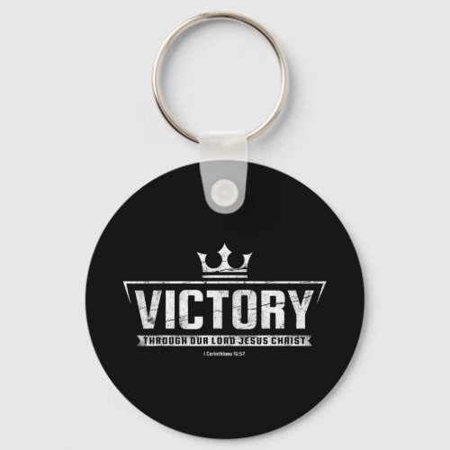 Christian T Shirt Women Men  Victory In Jesus Bib Keychain