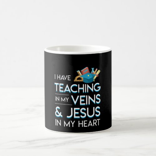 Christian Teacher In Vein Jesus In Heart Coffee Mug