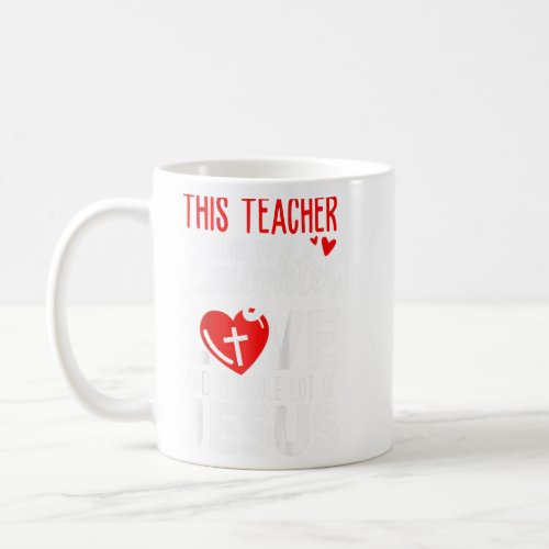 Christian Teacher  Run Laughter Love Jesus Raglan  Coffee Mug