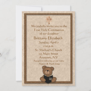 Christian Teddy Bear Invitation