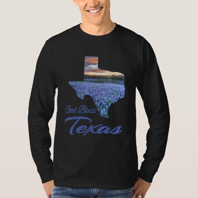Christian, Texas Bluebonnet State Pride, God Bless T-Shirt (Front)