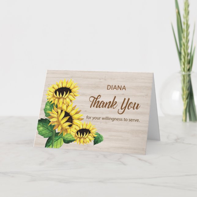 Christian Thank you for Service Personalize Name  Card (Front)