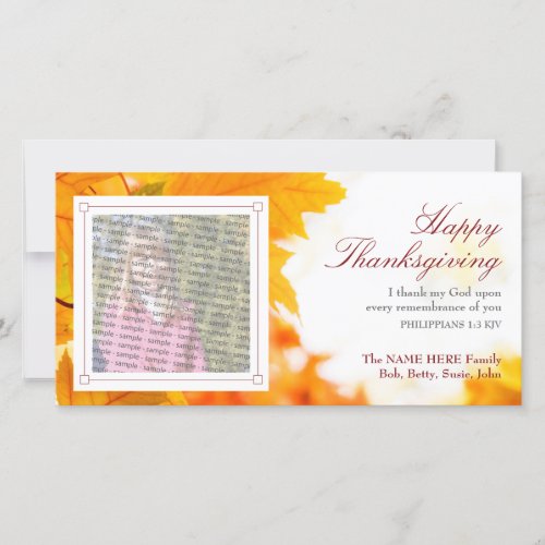 Christian Thanksgiving Photo Card