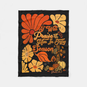 Christian Thanksgiving Pumpkin Praise Him In Every Fleece Blanket