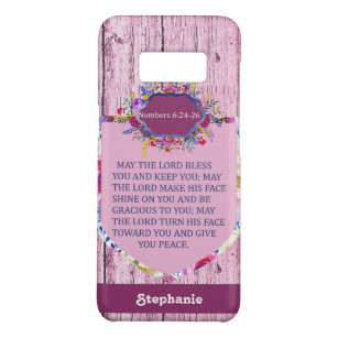 Christian The Blessing Pink Floral Bible Verse Case-Mate Samsung Galaxy S8 Case