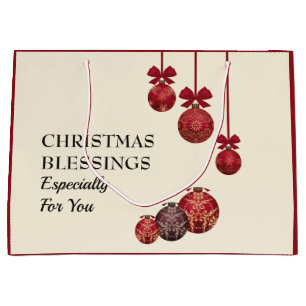 Christian   THE LORD BLESS YOU   Christmas Baubles Large Gift Bag
