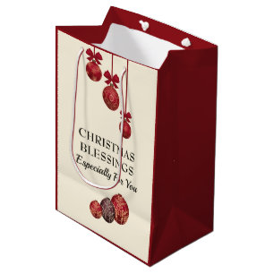 Christian THE LORD BLESS YOU Christmas Baubles Medium Gift Bag