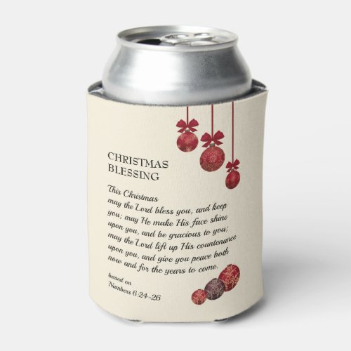 Christian THE LORD BLESS YOU Christmas Can Cooler