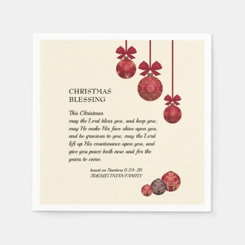 Christian  THE LORD BLESS YOU  Christmas Paper Napkins
