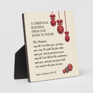 Christian THE LORD BLESS YOU Christmas Plaque