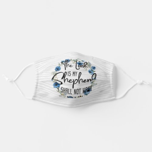 Christian The Lord Is My Shepherd  Bible Floral Adult Cloth Face Mask
