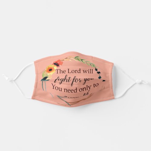 Christian The Lord Will Fight For You Bible Floral Adult Cloth Face Mask