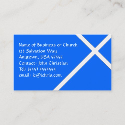 Christian Theme White Cross for Churches  Pastors Business Card