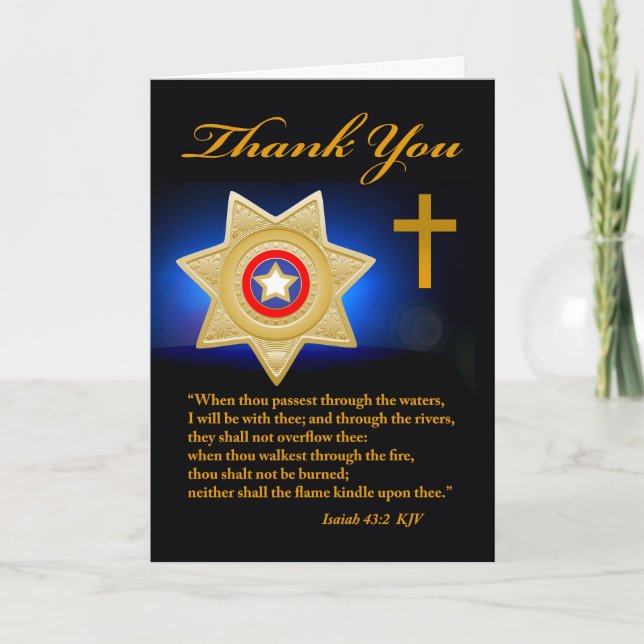 Christian Themed Thank You for Sheriff Card (Front)