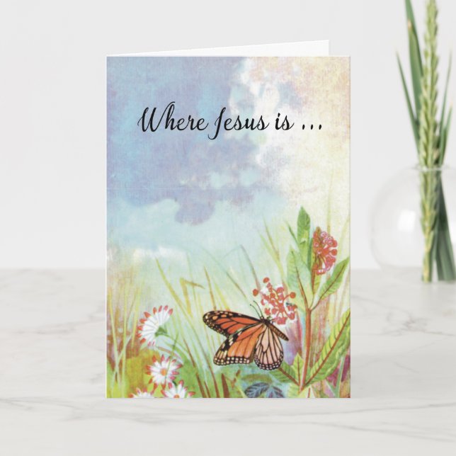 Christian Thinking of You Encouragement Butterfly Card (Front)