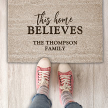 Christian This Home Believes Family Name Faith