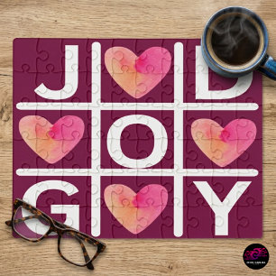 Christian Tic Tac Toe Joy God Hearts Jigsaw Puzzle