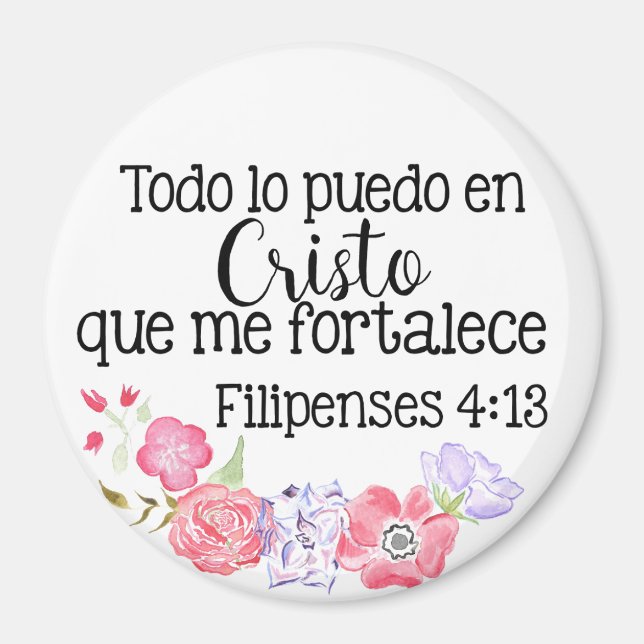 Christian Todo Lo Puedo Cristo Filipenses 4:13 Magnet (Front)