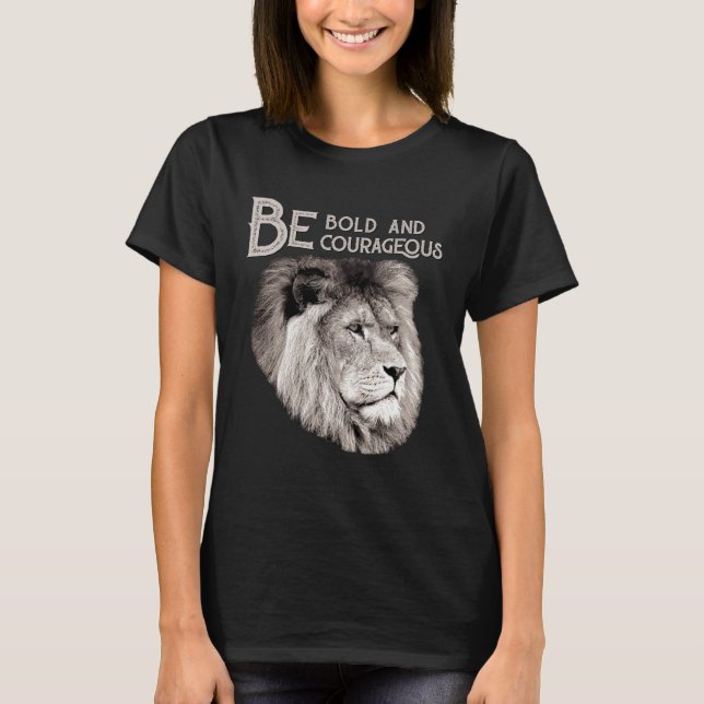 Christian Top Lion Be Bold Courageous Scripture Bi (Front)