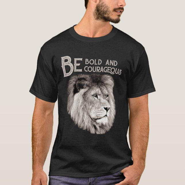 Christian Top Lion Be Bold Courageous Scripture Bi (Front)