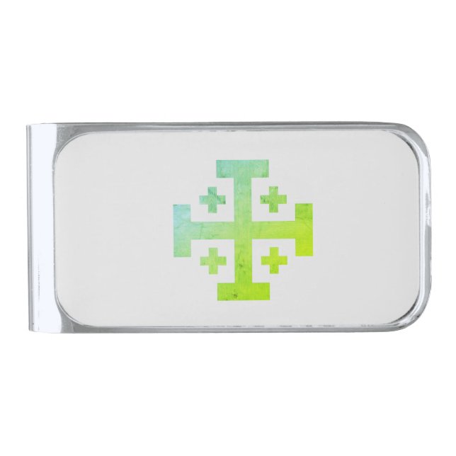 Christian Travel  Silver Finish Money Clip (Front)
