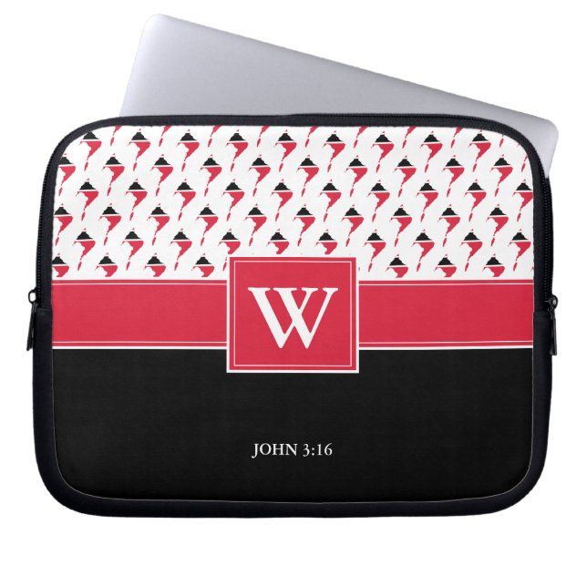 Christian TRINIDAD TOBAGO Monogram Laptop Sleeve (Front)