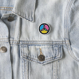 Christian Trinity & Jesus Fish Symbol Pinback Button