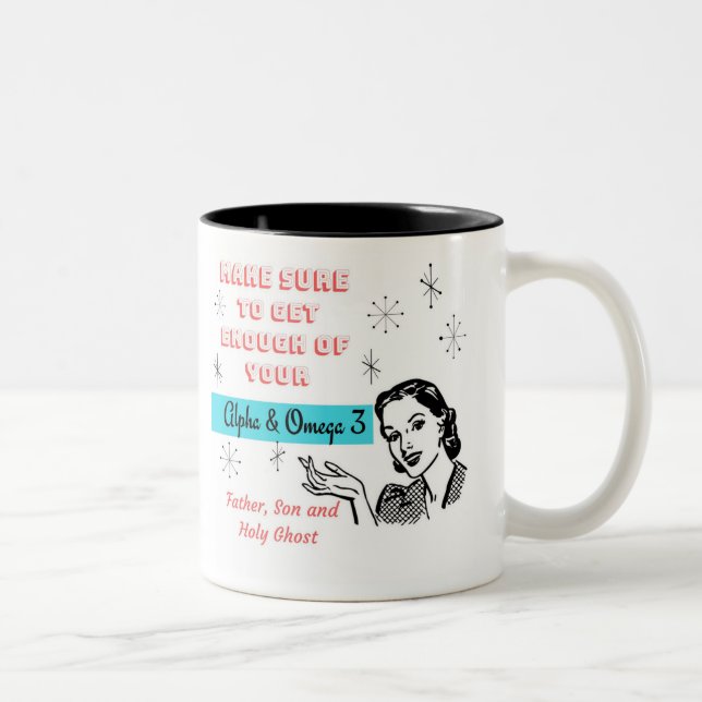 Christian Trinity Retro 1950s Cheeky Jesus Mug (Right)