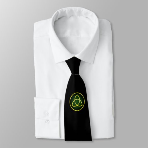 Christian Trinity Symbol Green Black Neck Tie