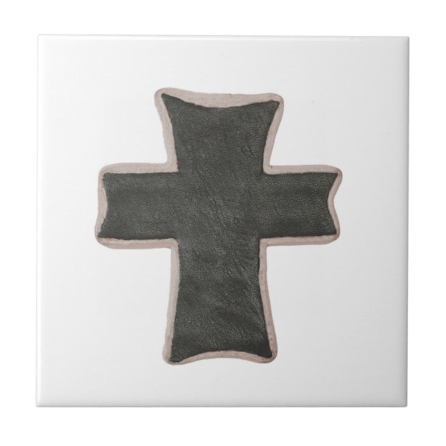 Christian Trivet Cross image leather art design (Front)