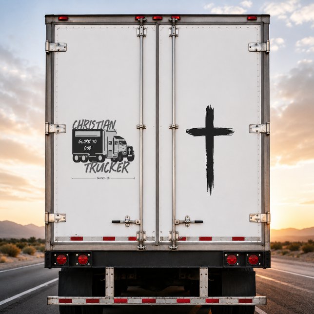 Christian Trucker Glory To God Grunge Cross Decal (Creator Uploaded)