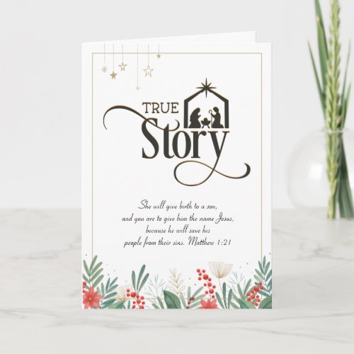 Christian True Story Christmas Bible Verse Holiday Card